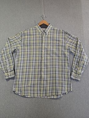 Barbour Regular Fit Plaid Shirt Men's XL Gray Green Check